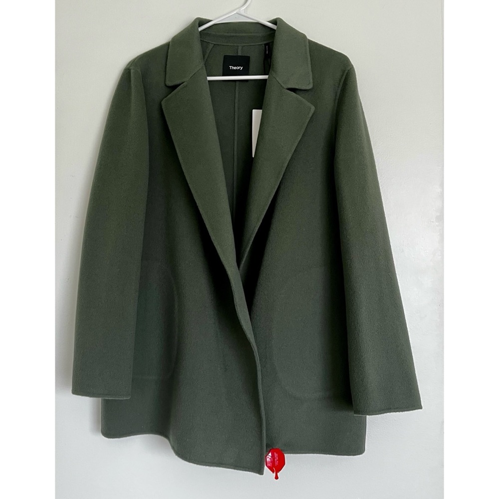 NWT Theory Womens Sileena Cashmere Wool Jacket $595 in Spruce Size M